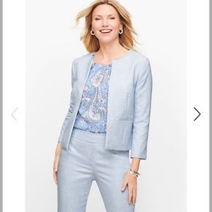 Talbots Lightweight Tweed Jacket - Blue Multi - 10